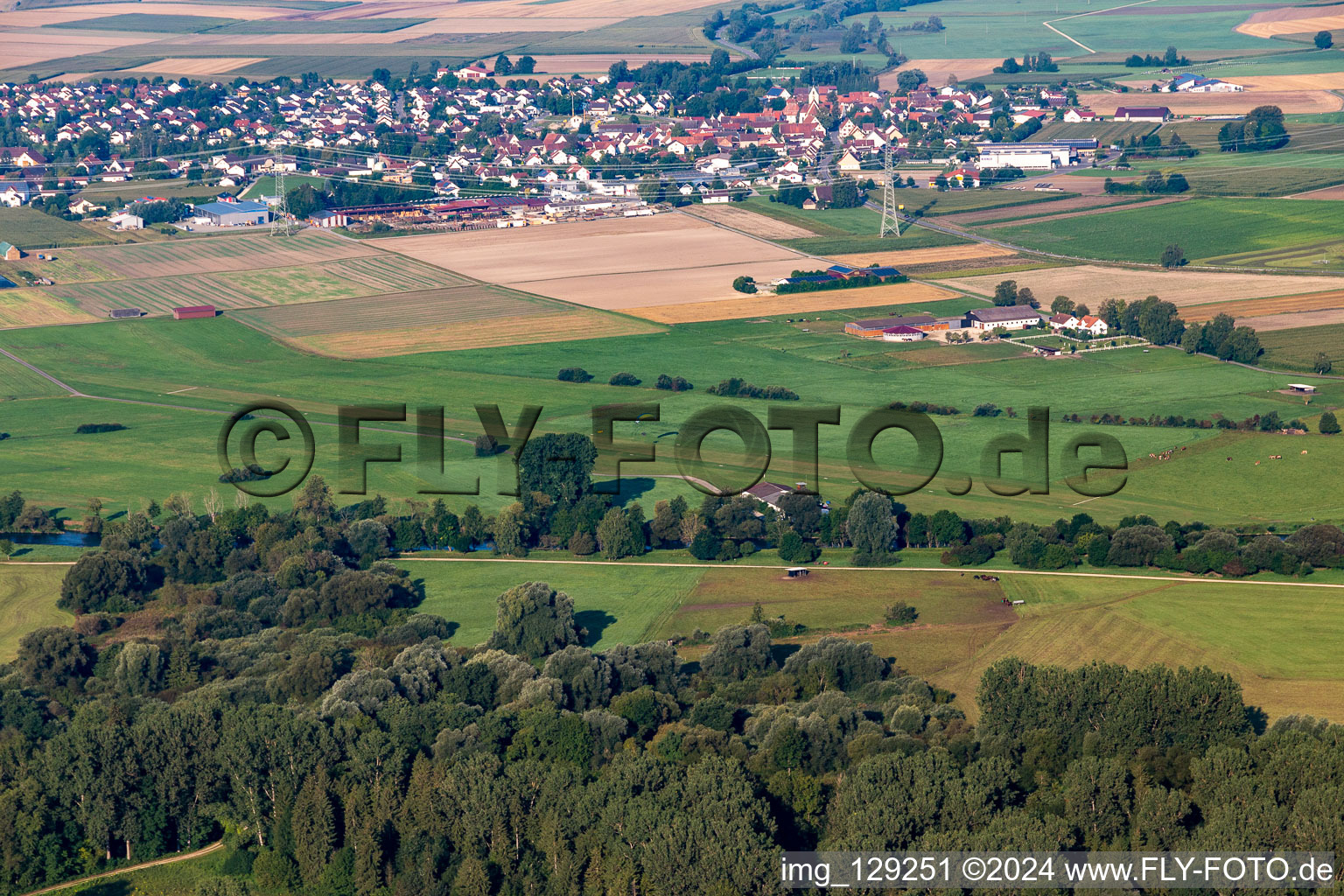 Aerial view of Airport Riedlingen in Riedlingen in the state Baden-Wuerttemberg, Germany