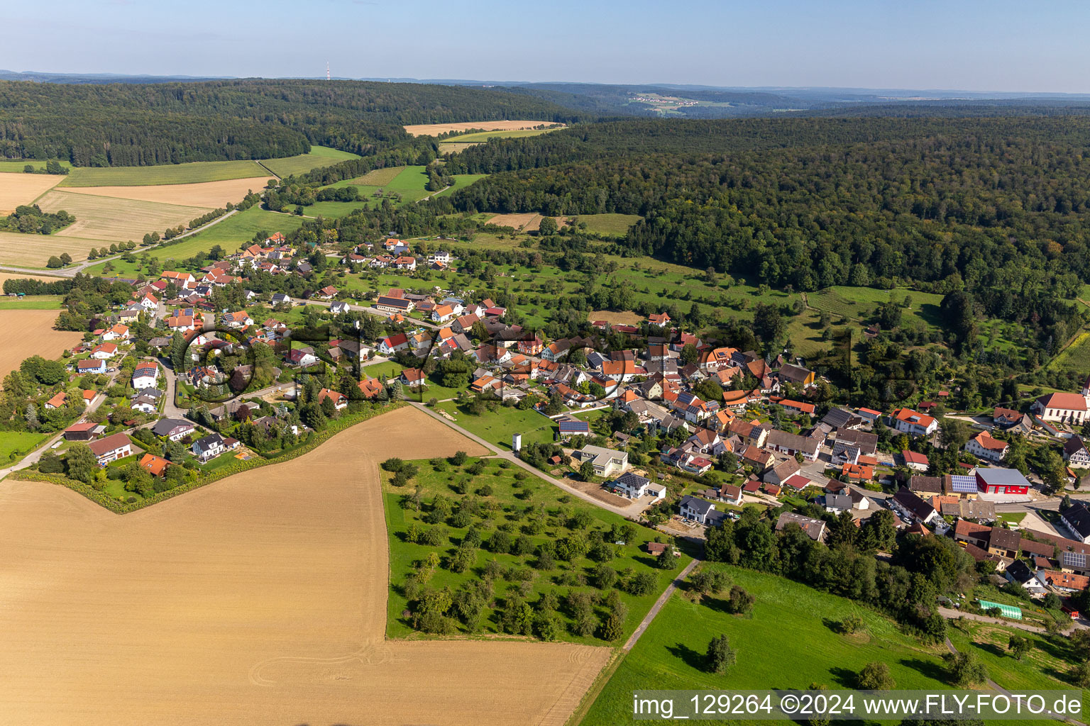 Aerial photograpy of District Pflummern in Riedlingen in the state Baden-Wuerttemberg, Germany