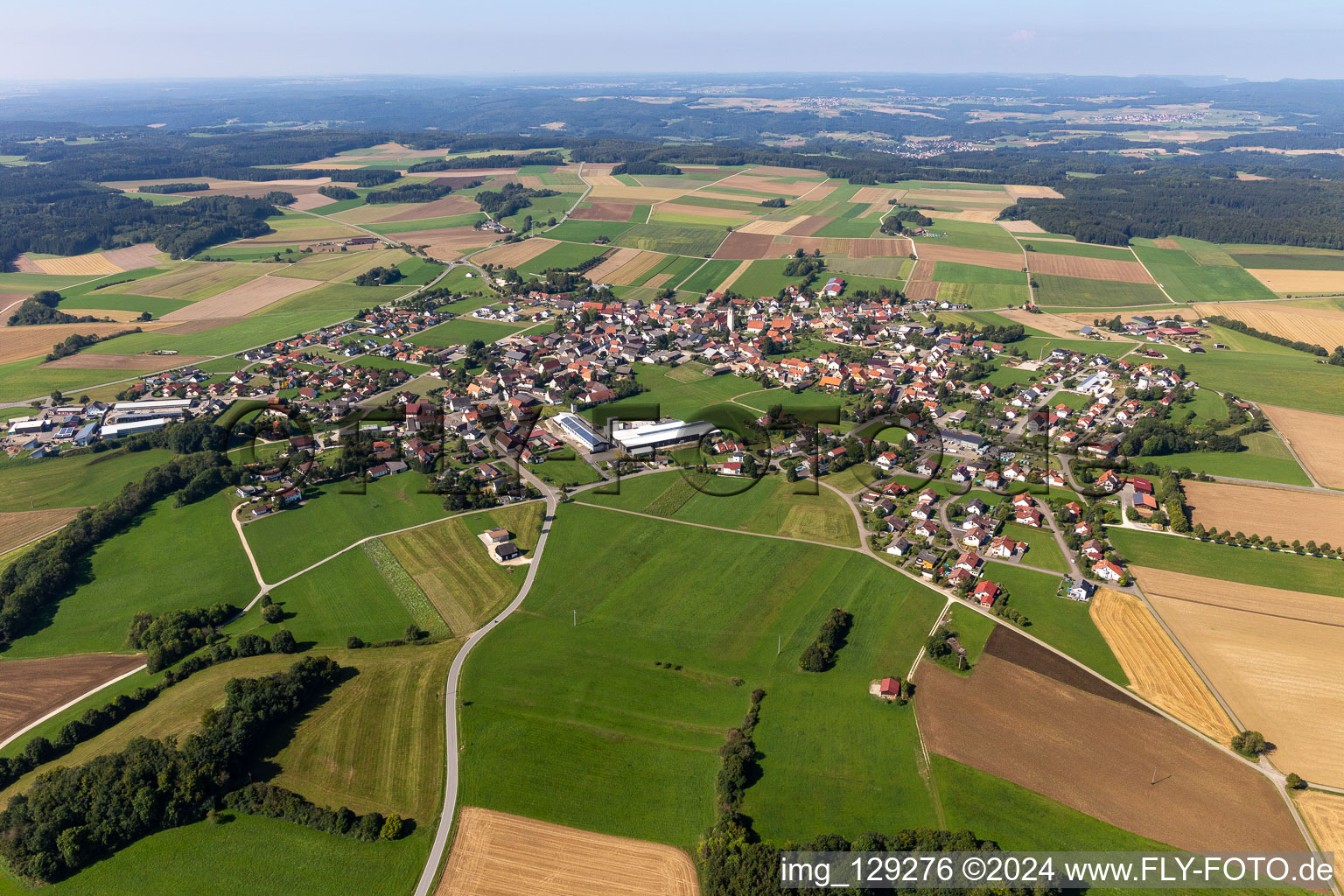 Aerial view of District Inneringen in Hettingen in the state Baden-Wuerttemberg, Germany