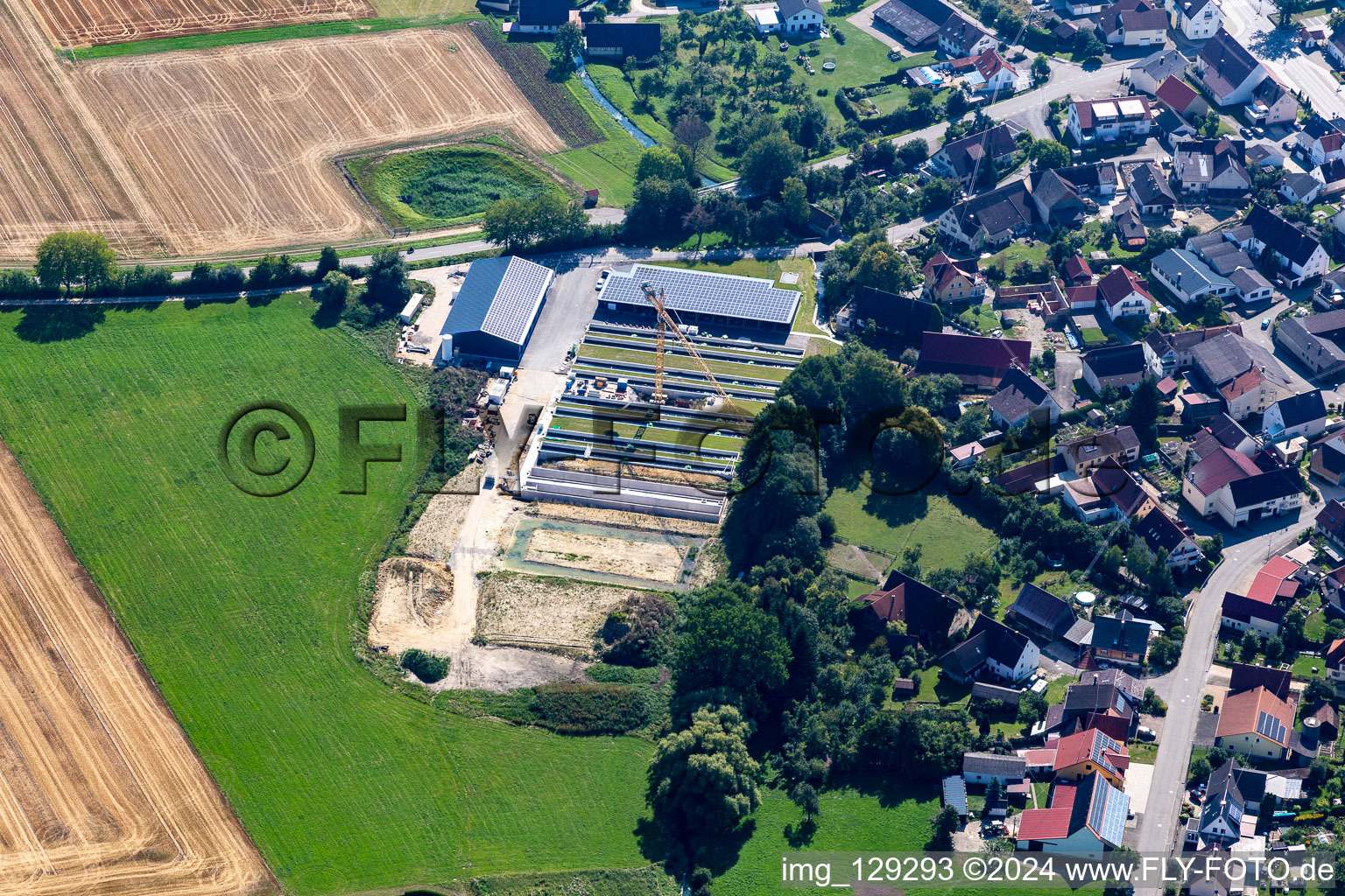 Photovoltaics on Biberbach in Langenenslingen in the state Baden-Wuerttemberg, Germany