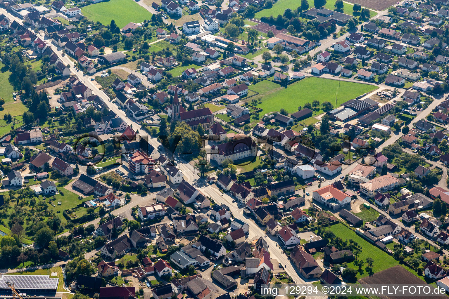 Aerial photograpy of Langenenslingen in the state Baden-Wuerttemberg, Germany