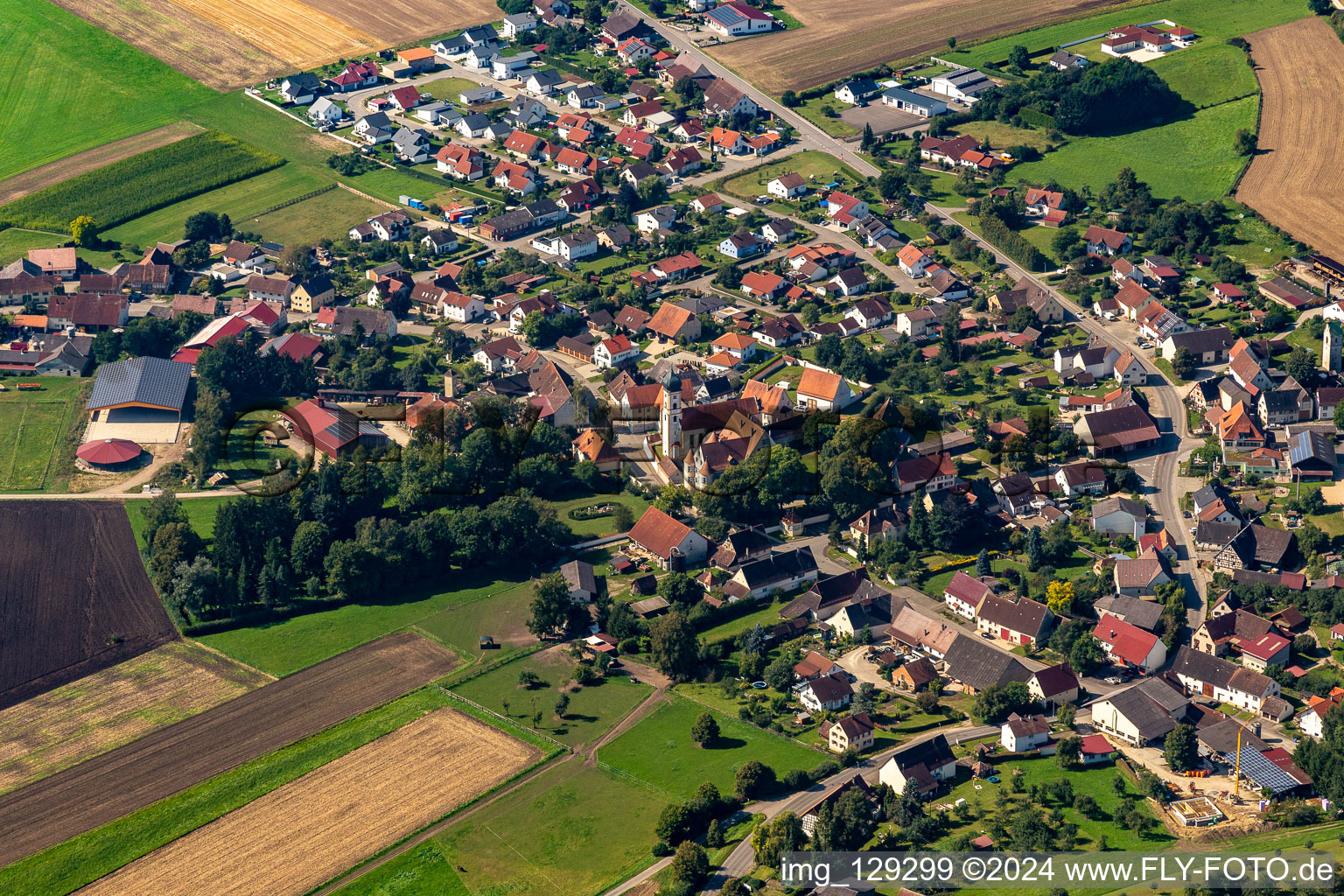 Parish Church of St. John Nepomuk in the district Wilflingen in Langenenslingen in the state Baden-Wuerttemberg, Germany