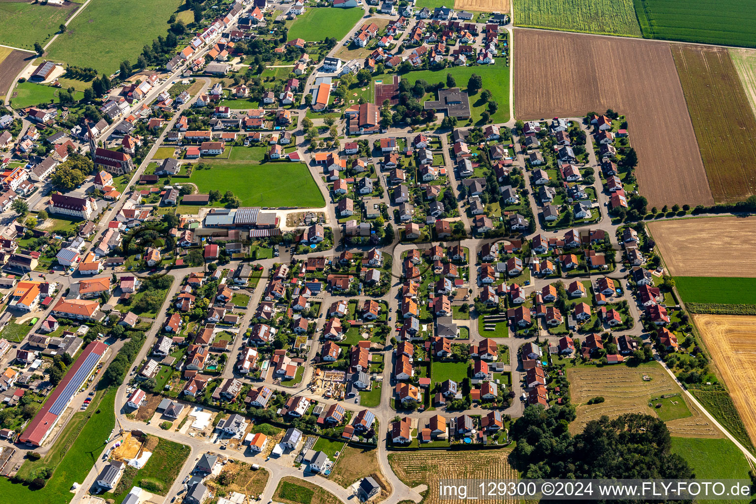 Langenenslingen in the state Baden-Wuerttemberg, Germany from above