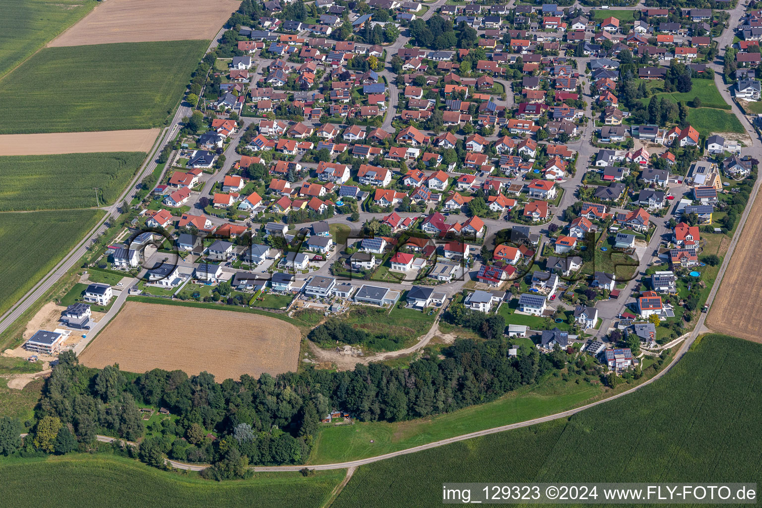 Aerial view of District Lochham in Altheim in the state Baden-Wuerttemberg, Germany