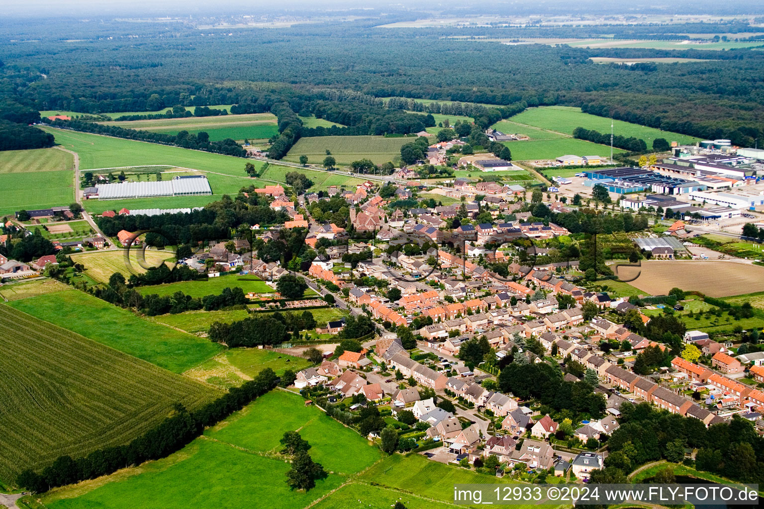 Aerial view of De Voort in the state Limburg, Netherlands