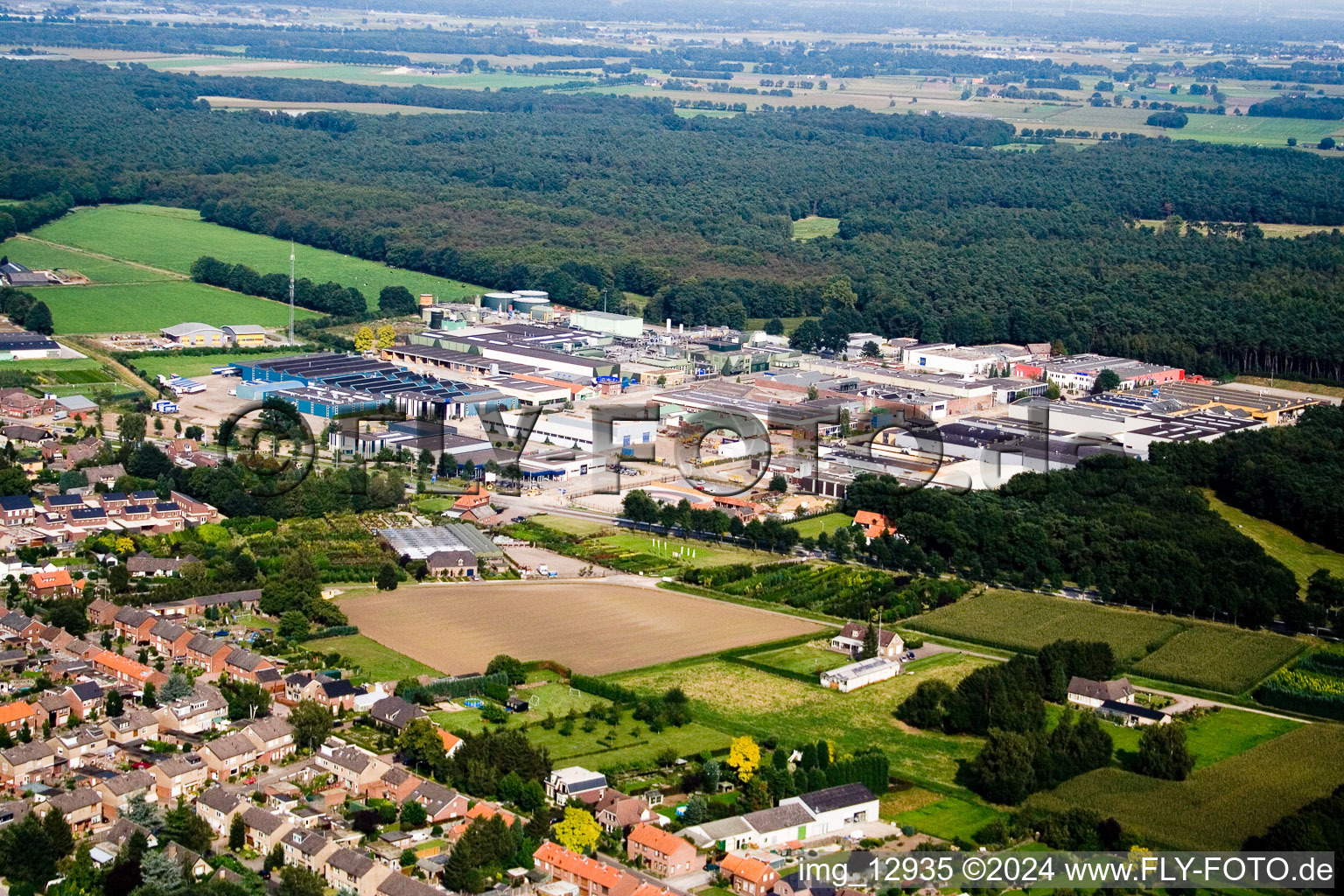 Oblique view of De Voort in the state Limburg, Netherlands