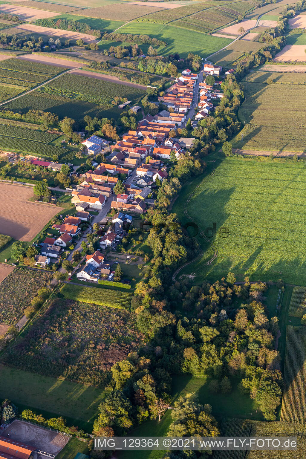 Vollmersweiler in the state Rhineland-Palatinate, Germany viewn from the air