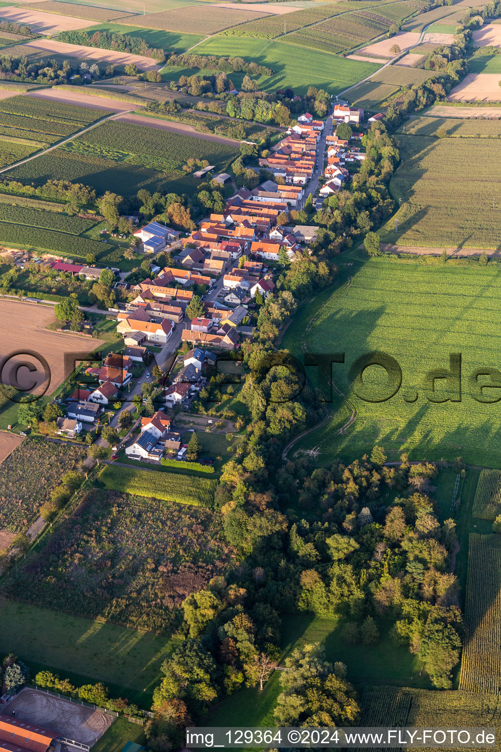 Vollmersweiler in the state Rhineland-Palatinate, Germany viewn from the air