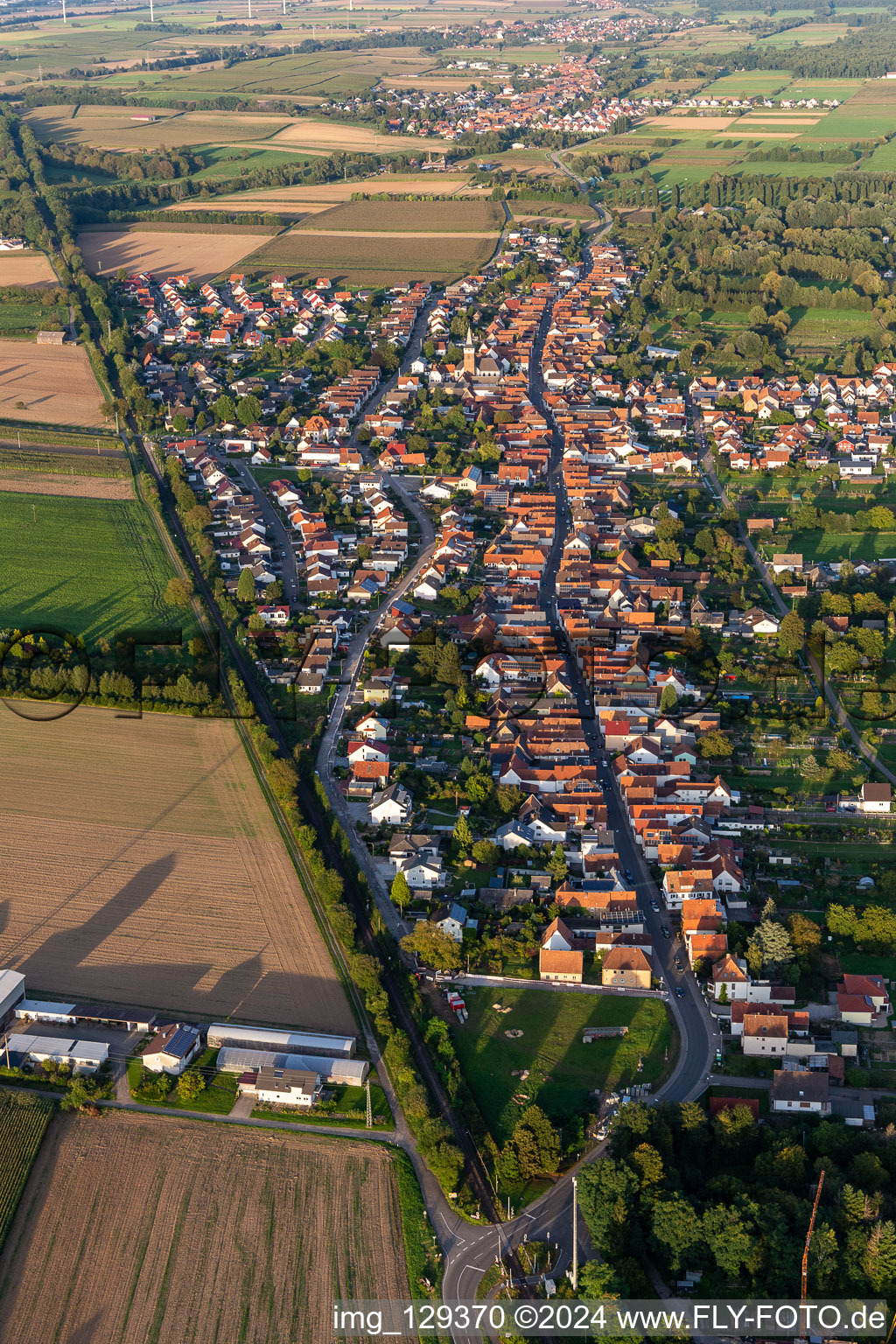 Drone image of District Schaidt in Wörth am Rhein in the state Rhineland-Palatinate, Germany