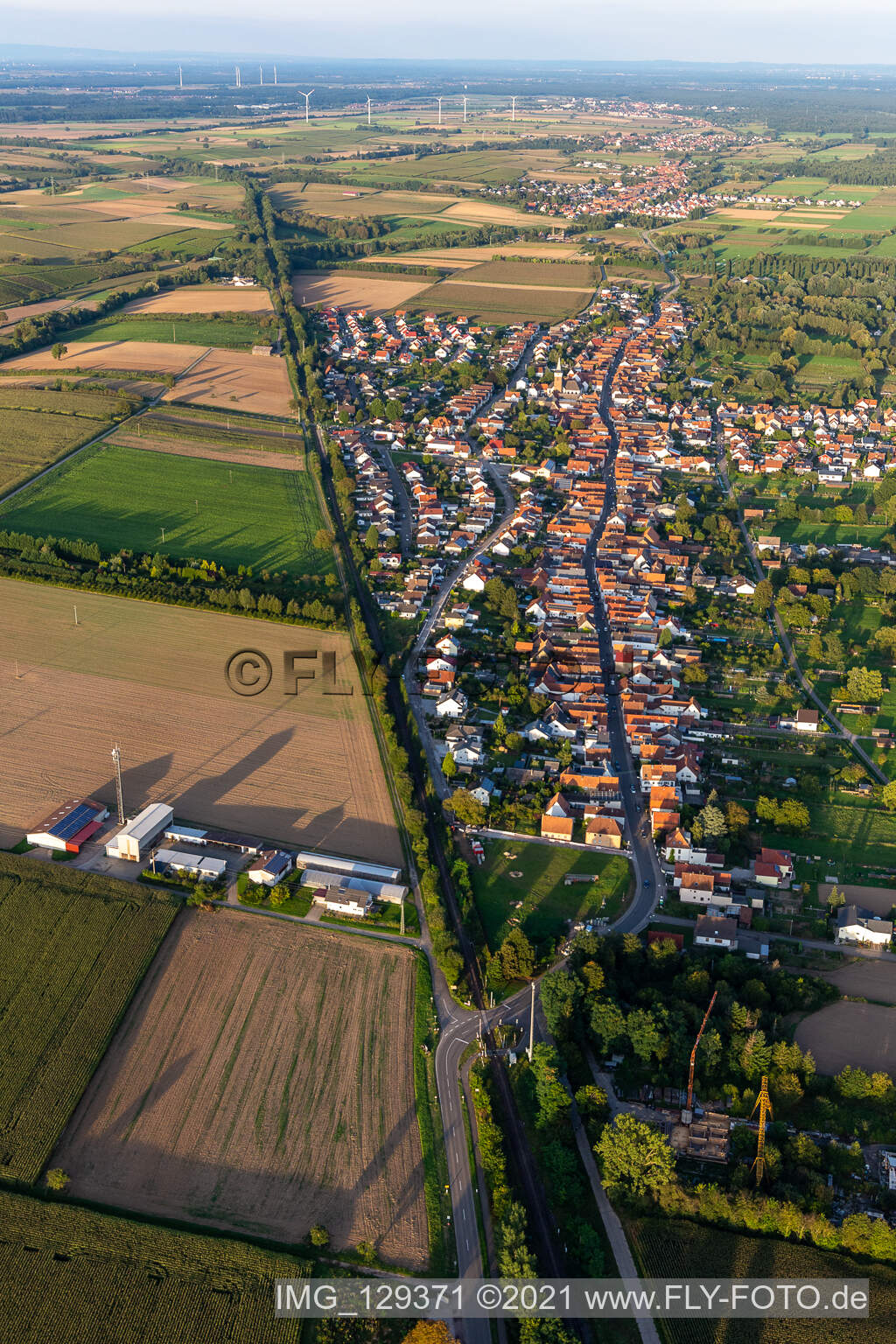 District Schaidt in Wörth am Rhein in the state Rhineland-Palatinate, Germany from the drone perspective