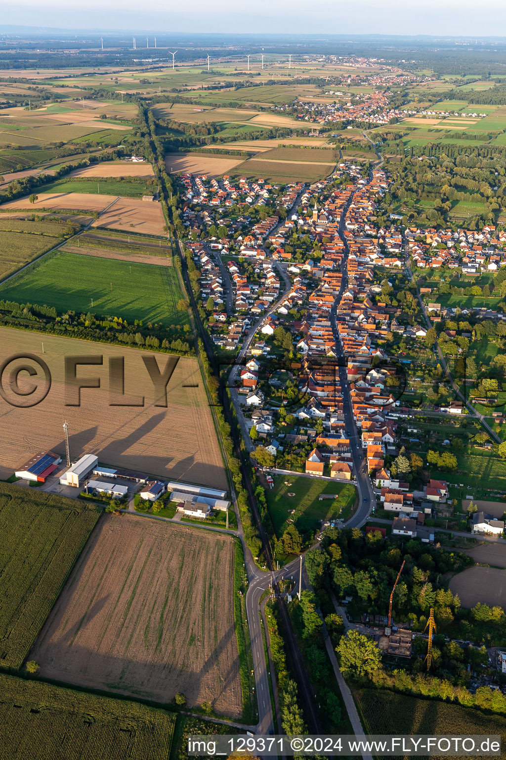 District Schaidt in Wörth am Rhein in the state Rhineland-Palatinate, Germany from the drone perspective