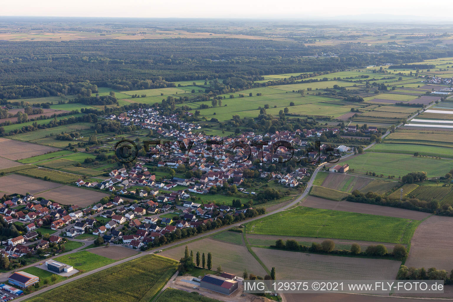 Aerial view of Kapsweyer in the state Rhineland-Palatinate, Germany