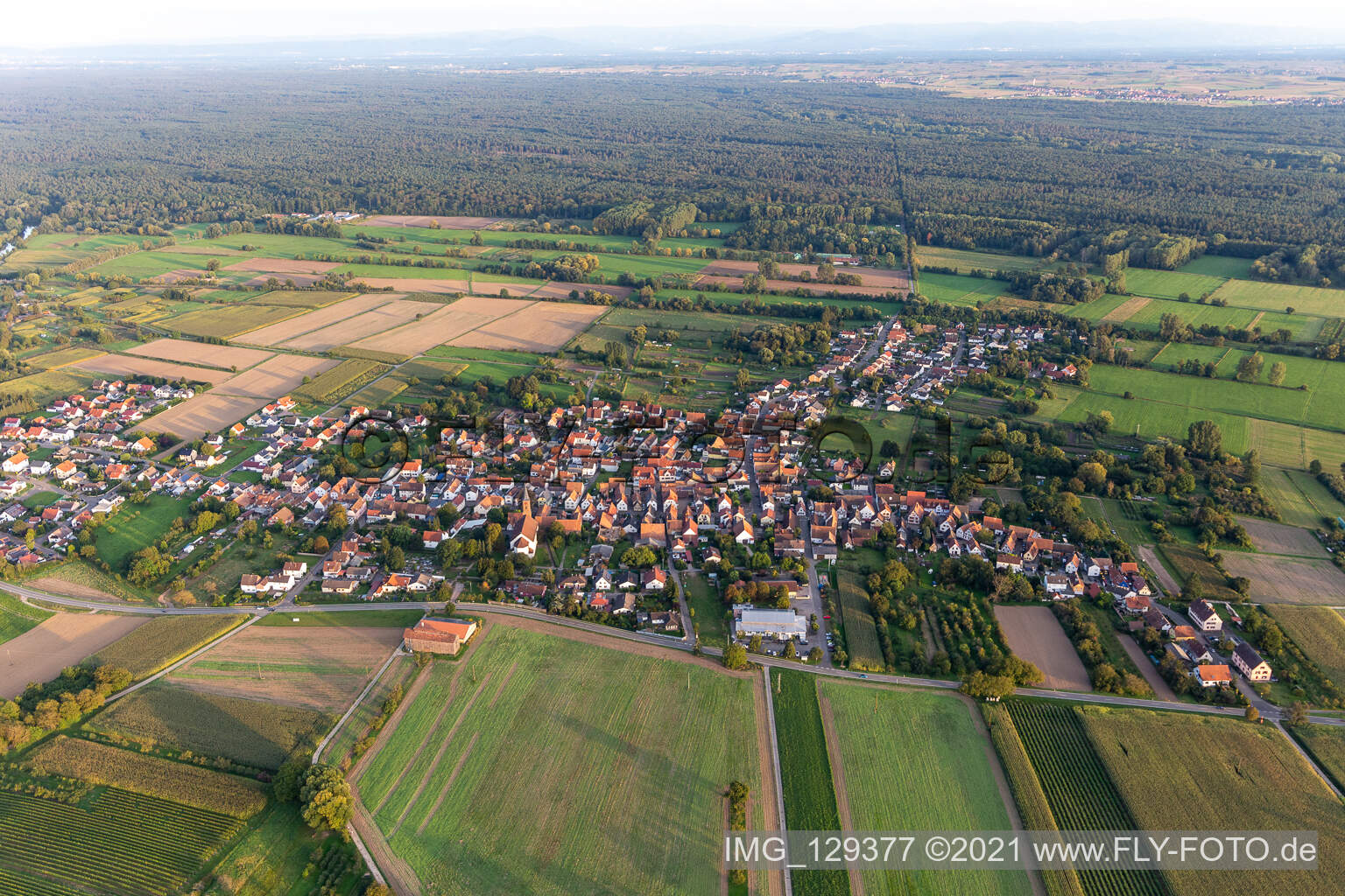 Aerial photograpy of Kapsweyer in the state Rhineland-Palatinate, Germany