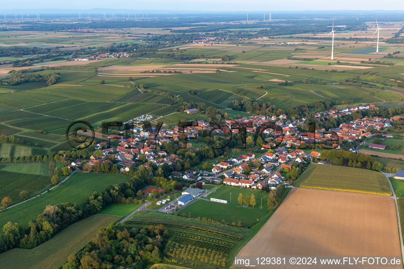 Drone image of Dierbach in the state Rhineland-Palatinate, Germany