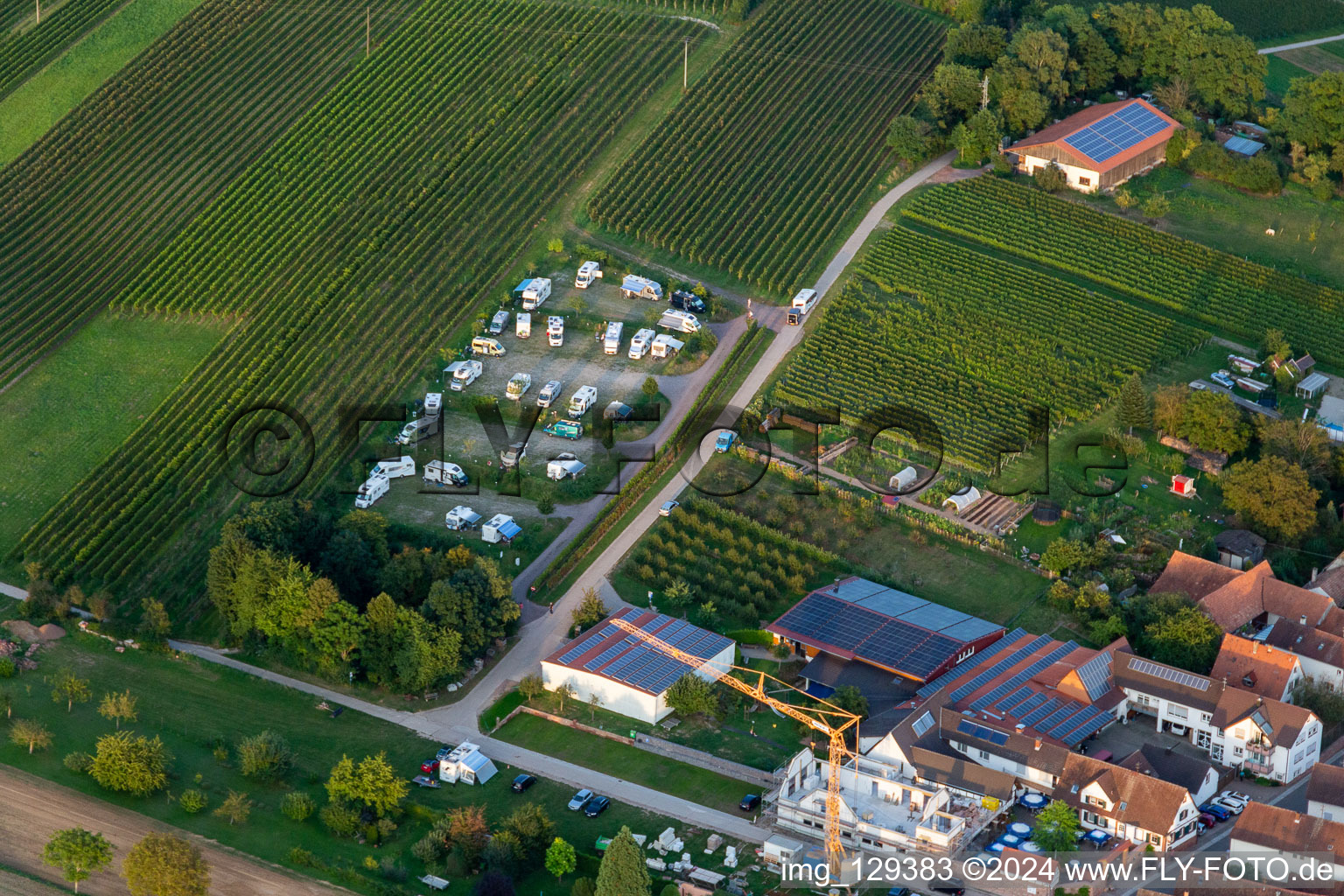 Aerial photograpy of Motorhome parking in Dierbach in the state Rhineland-Palatinate, Germany