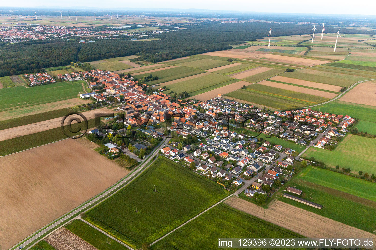 Aerial photograpy of District Hayna in Herxheim bei Landau in the state Rhineland-Palatinate, Germany