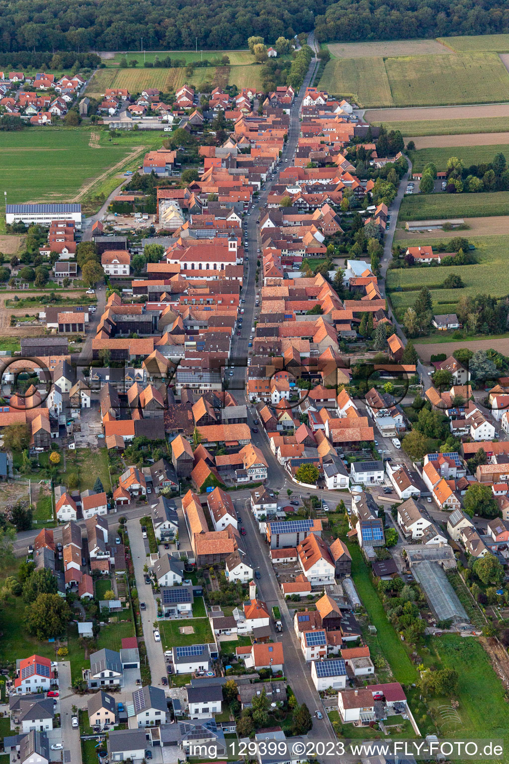 District Hayna in Herxheim bei Landau in the state Rhineland-Palatinate, Germany from above