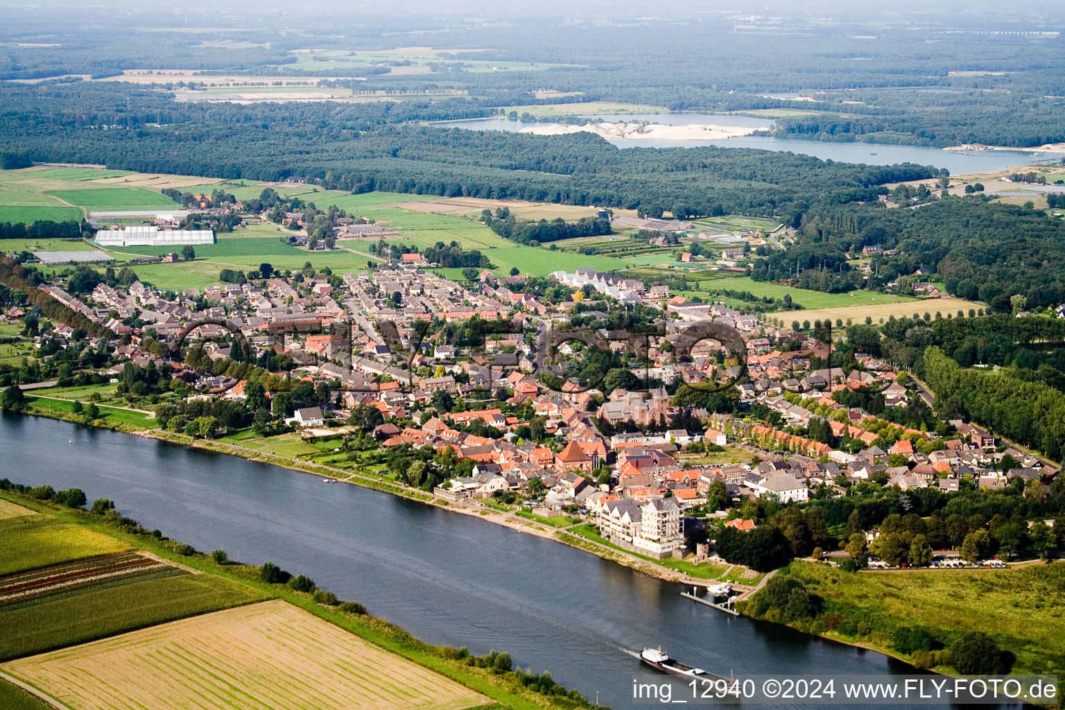 Aerial view of Lottum in the state Limburg, Netherlands