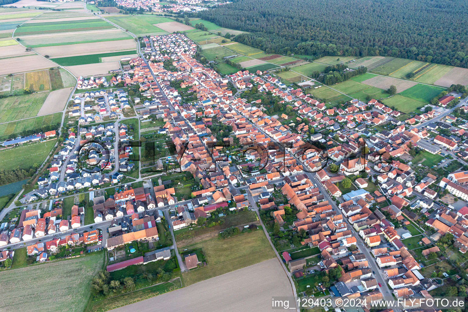 Oblique view of Luitpoldstr in Hatzenbühl in the state Rhineland-Palatinate, Germany