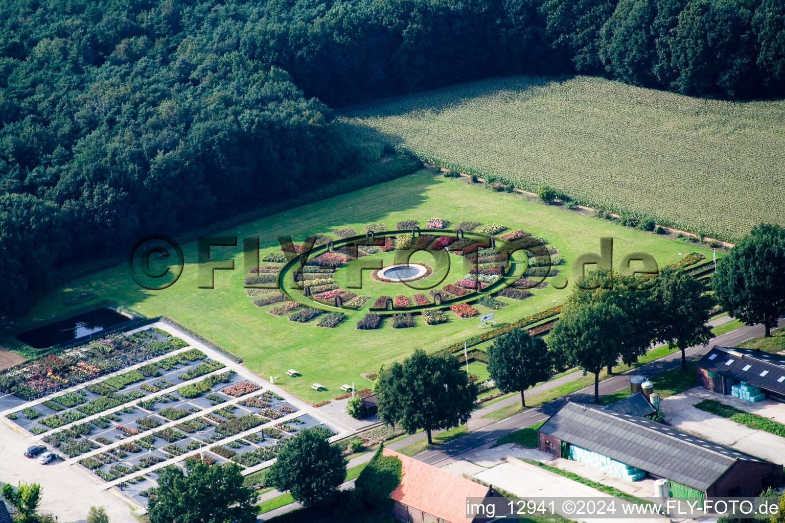 Aerial photograpy of Lottum in the state Limburg, Netherlands