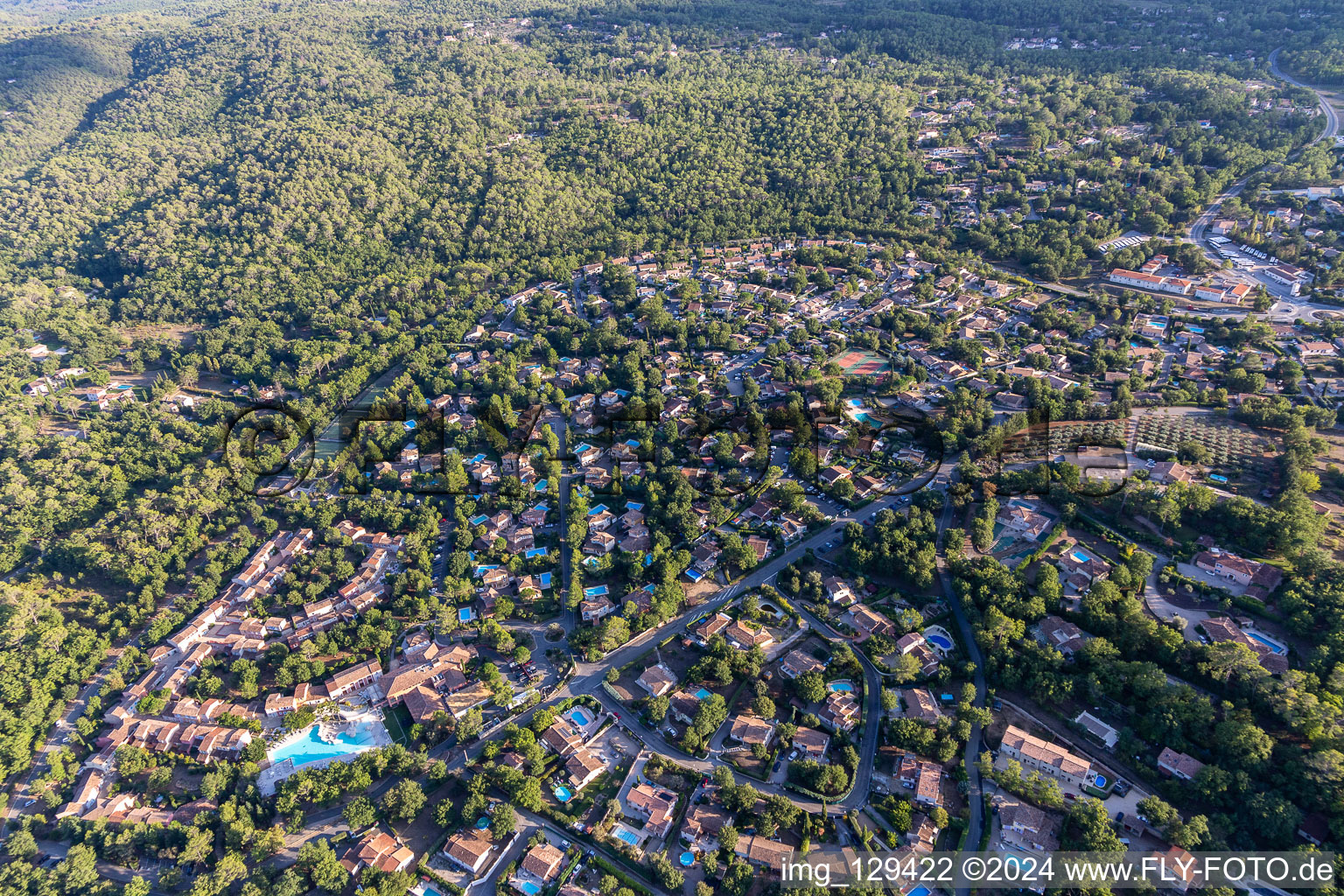 Aerial view of Hotel Domaine de Fayence in Fayence in the state Var, France