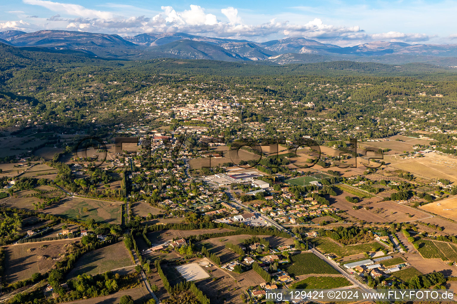 Aerial view of Fayence in the state Var, France