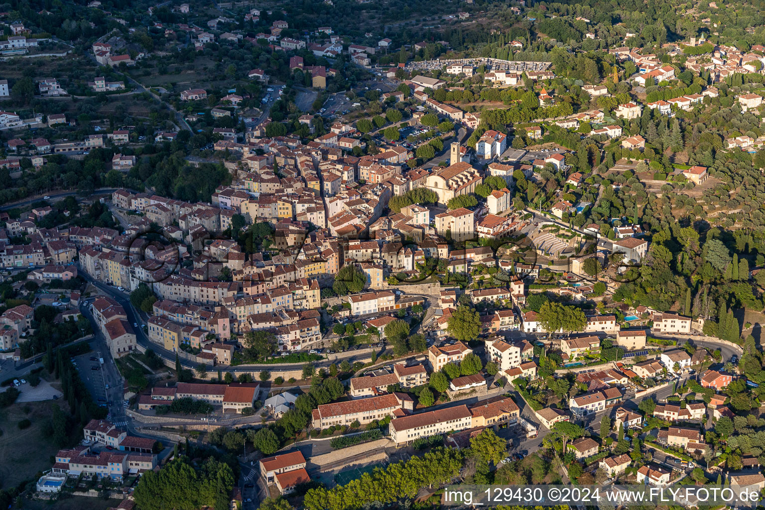 Oblique view of Fayence in the state Var, France