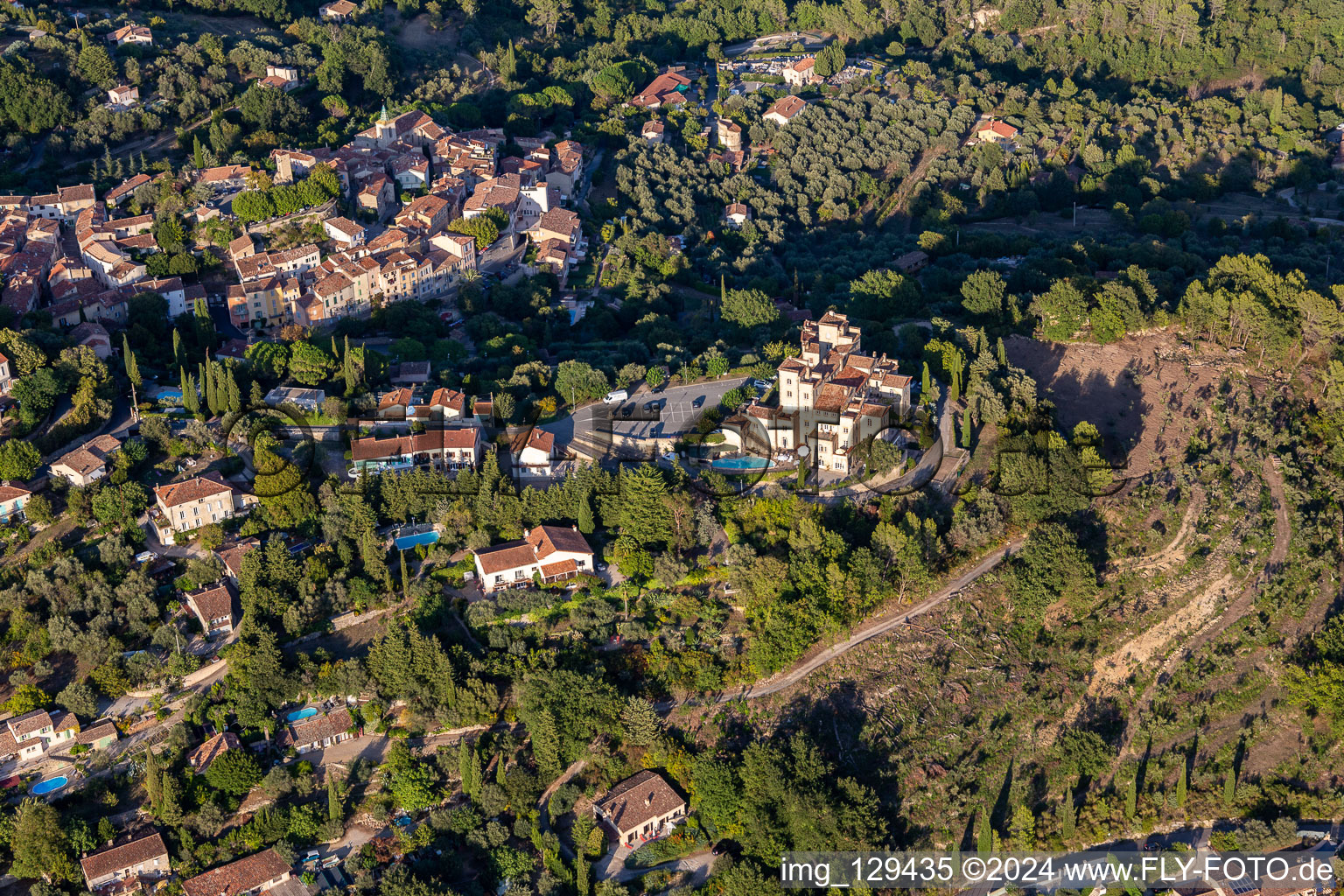 Aerial view of Château du Puy in Tourrettes in the state Var, France