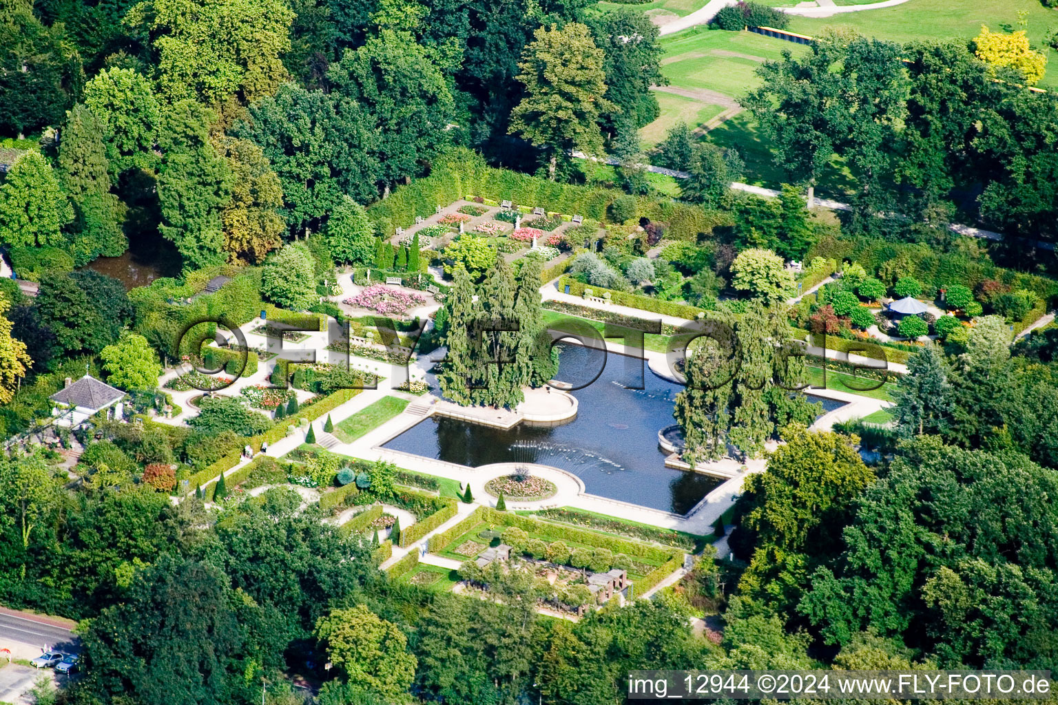 Aerial photograpy of Arcen in the state Limburg, Netherlands