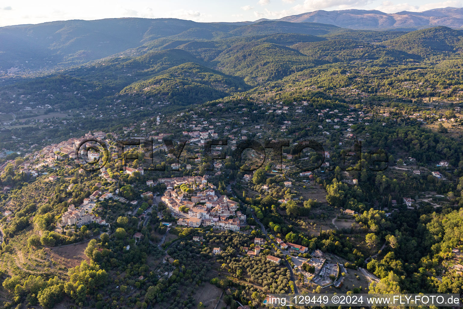 Tourrettes in the state Var, France from above