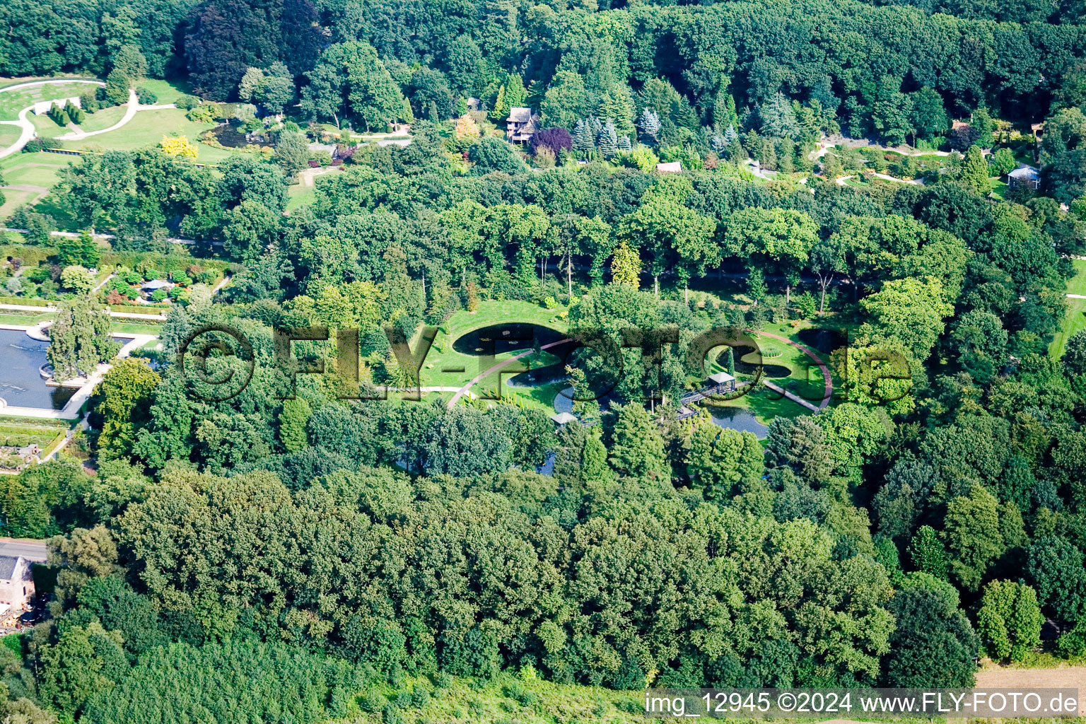 Oblique view of Arcen in the state Limburg, Netherlands