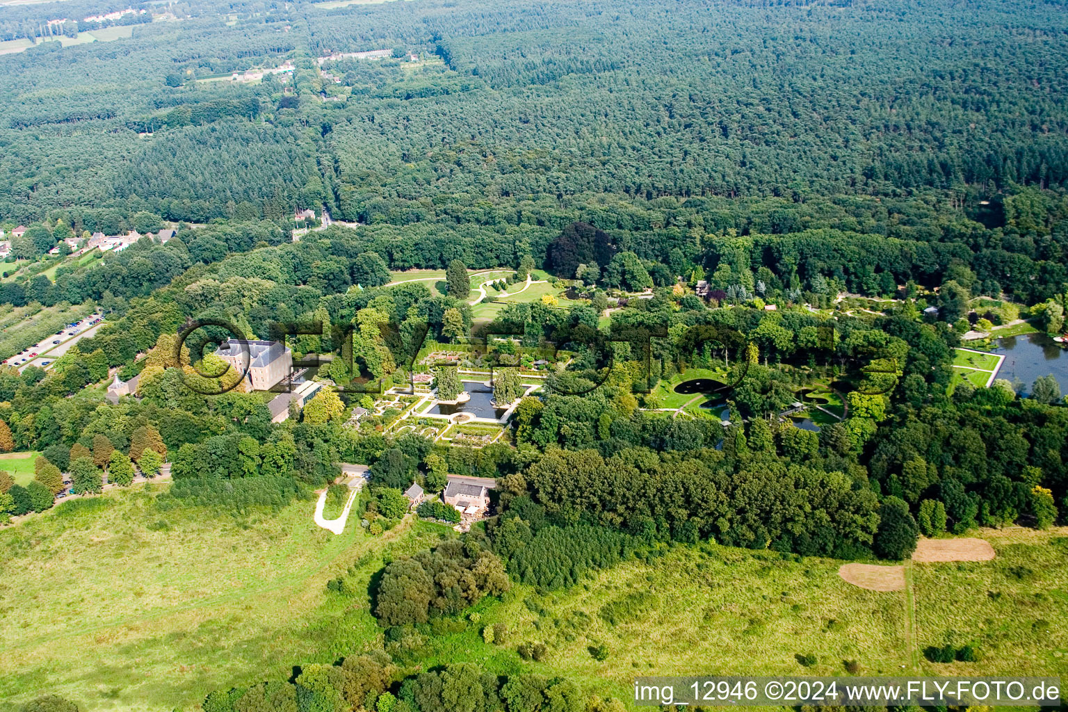 Arcen in the state Limburg, Netherlands from above