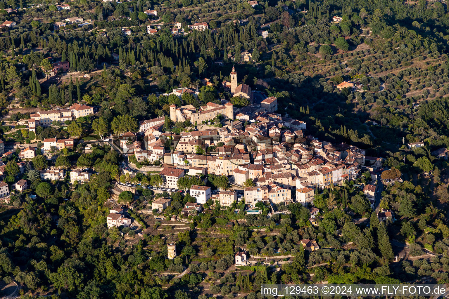 Town View of the streets and houses of the residential areas in Montauroux in Provence-Alpes-Cote d'Azur, France