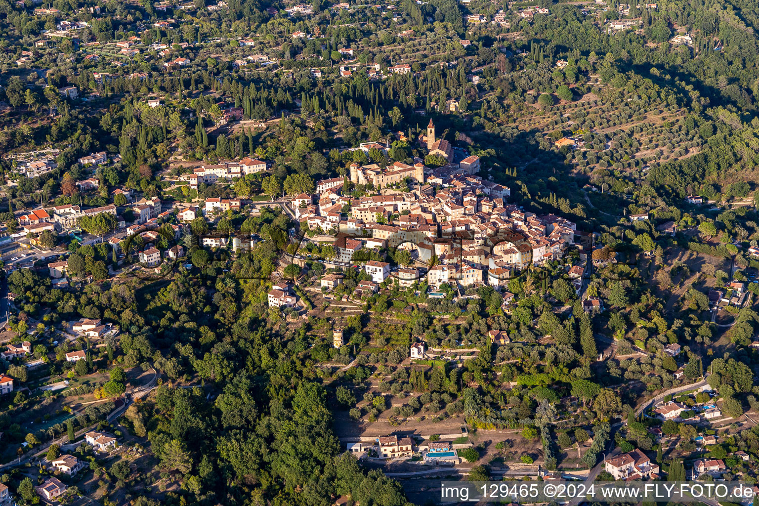 Aerial view of Callian in the state Var, France