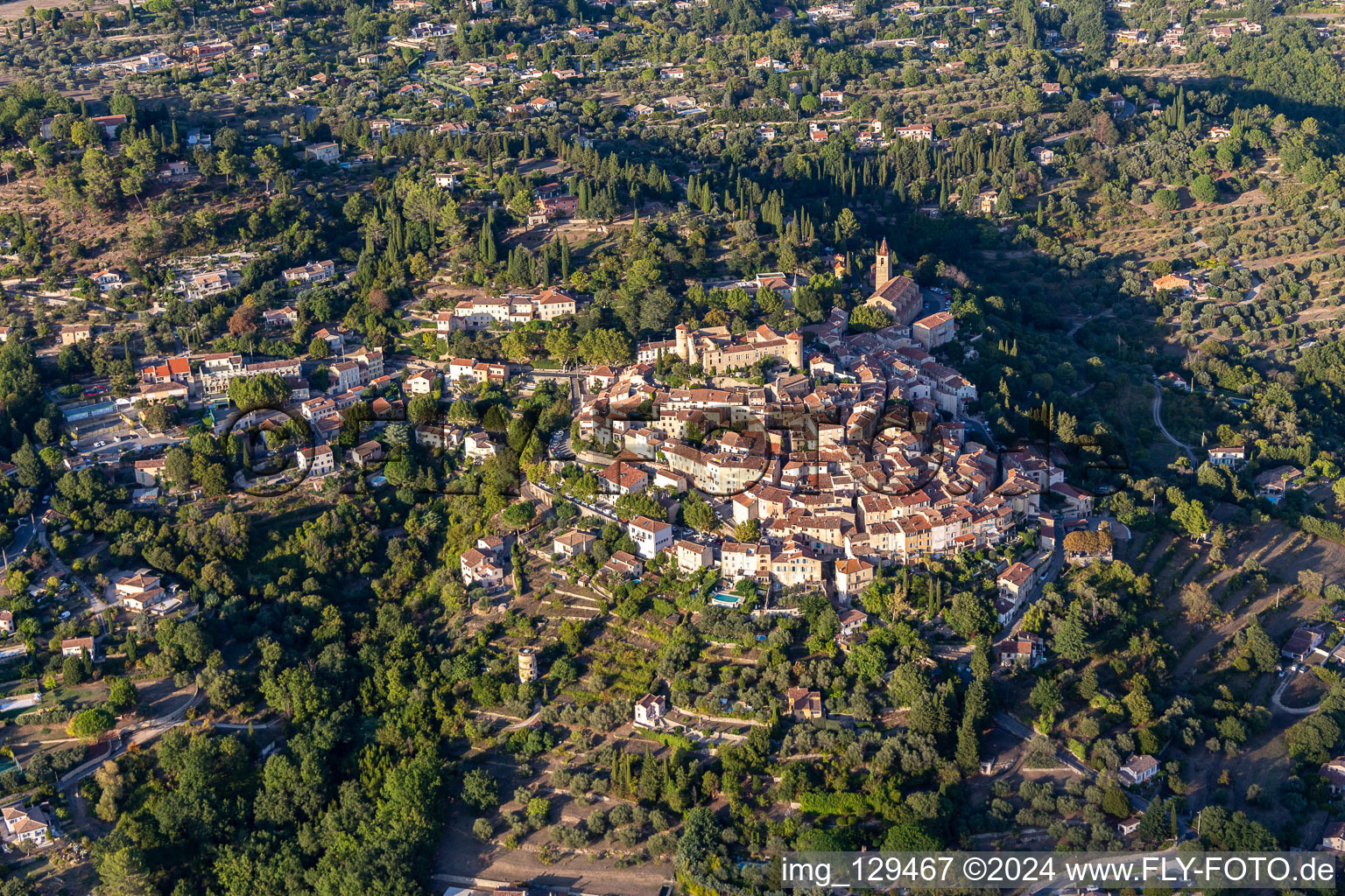 Oblique view of Callian in the state Var, France