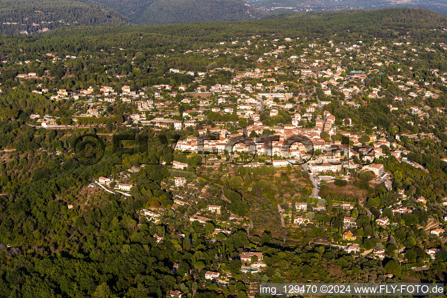 Aerial view of Montauroux in the state Var, France