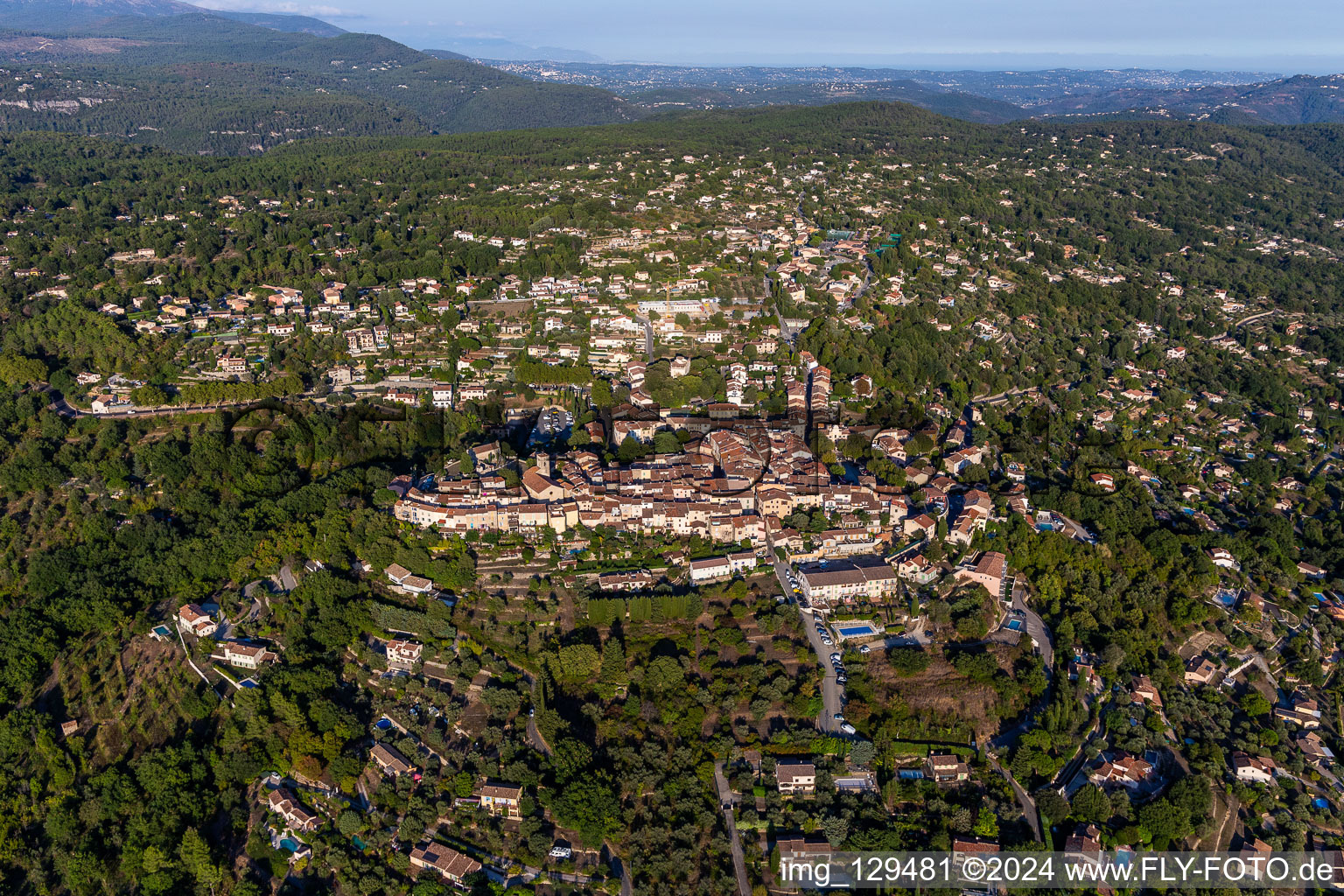 Montauroux in the state Var, France from above