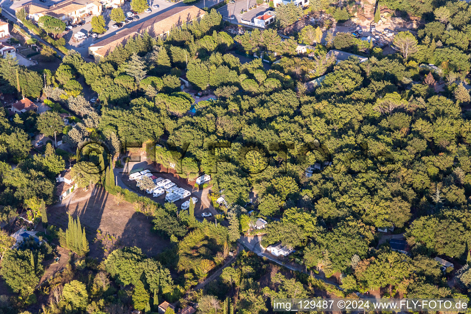 Aerial photograpy of Camping Caravaning du Lac in Montauroux in the state Var, France