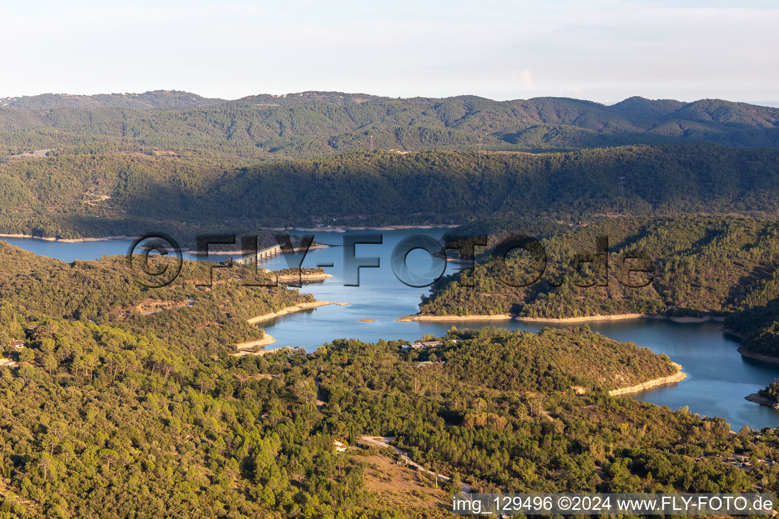 Aerial view of Reservoir: Lac Cassien - Faience in Montauroux in the state Var, France