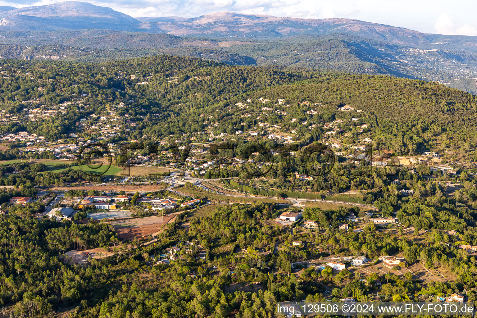 Montauroux in the state Var, France from the plane