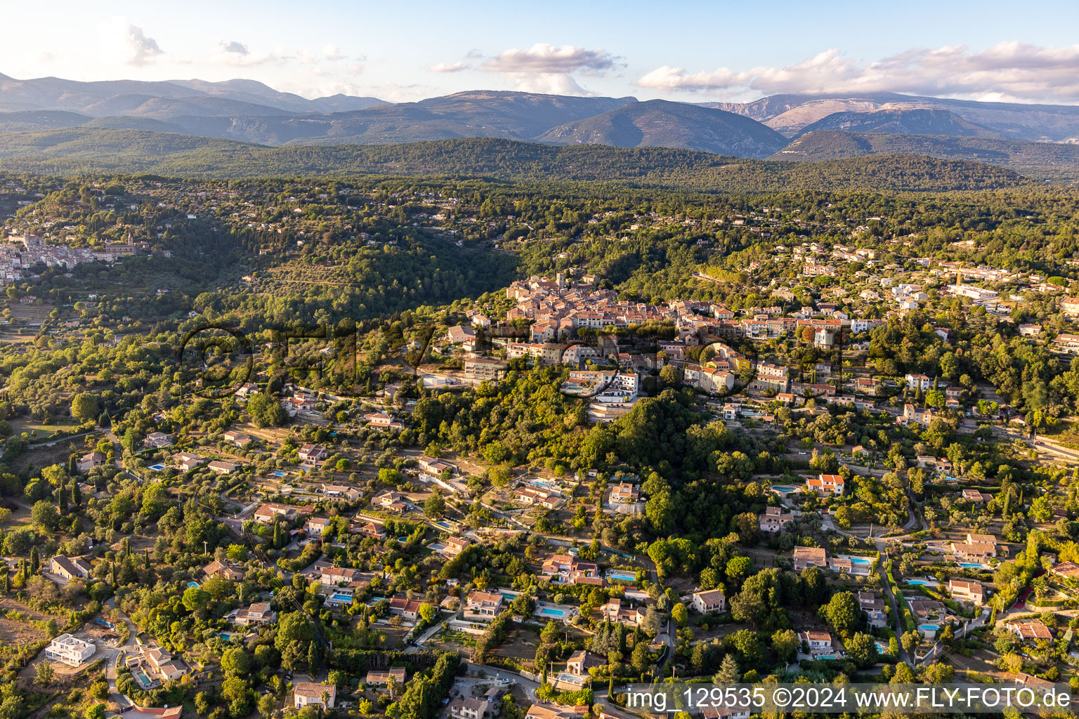 Callian in the state Var, France viewn from the air