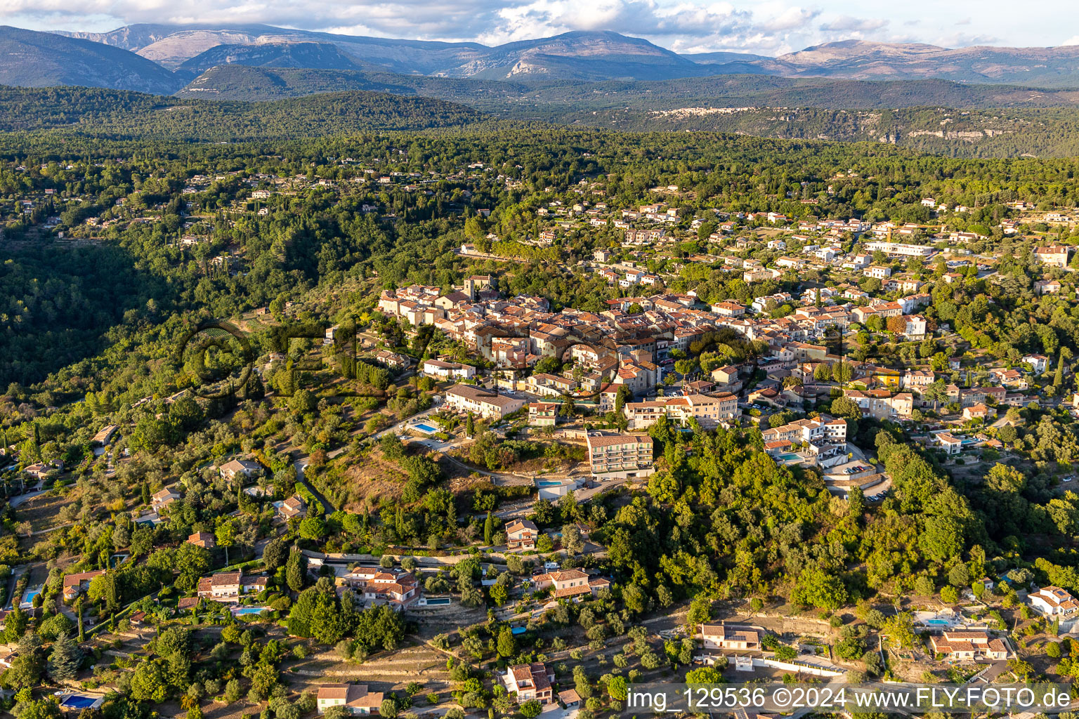 Drone recording of Callian in the state Var, France