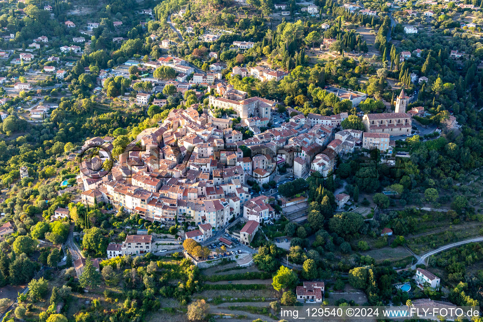 Callian in the state Var, France from the drone perspective