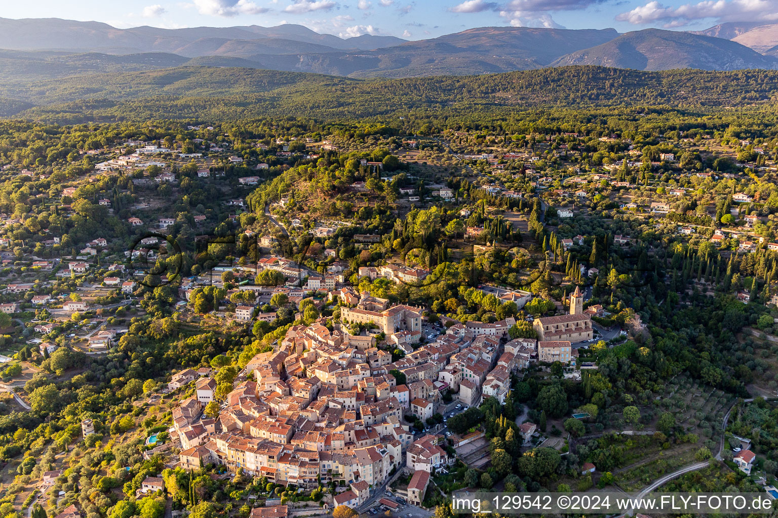 Town View of the streets and houses of the residential areas in Callian in Provence-Alpes-Cote d'Azur, France