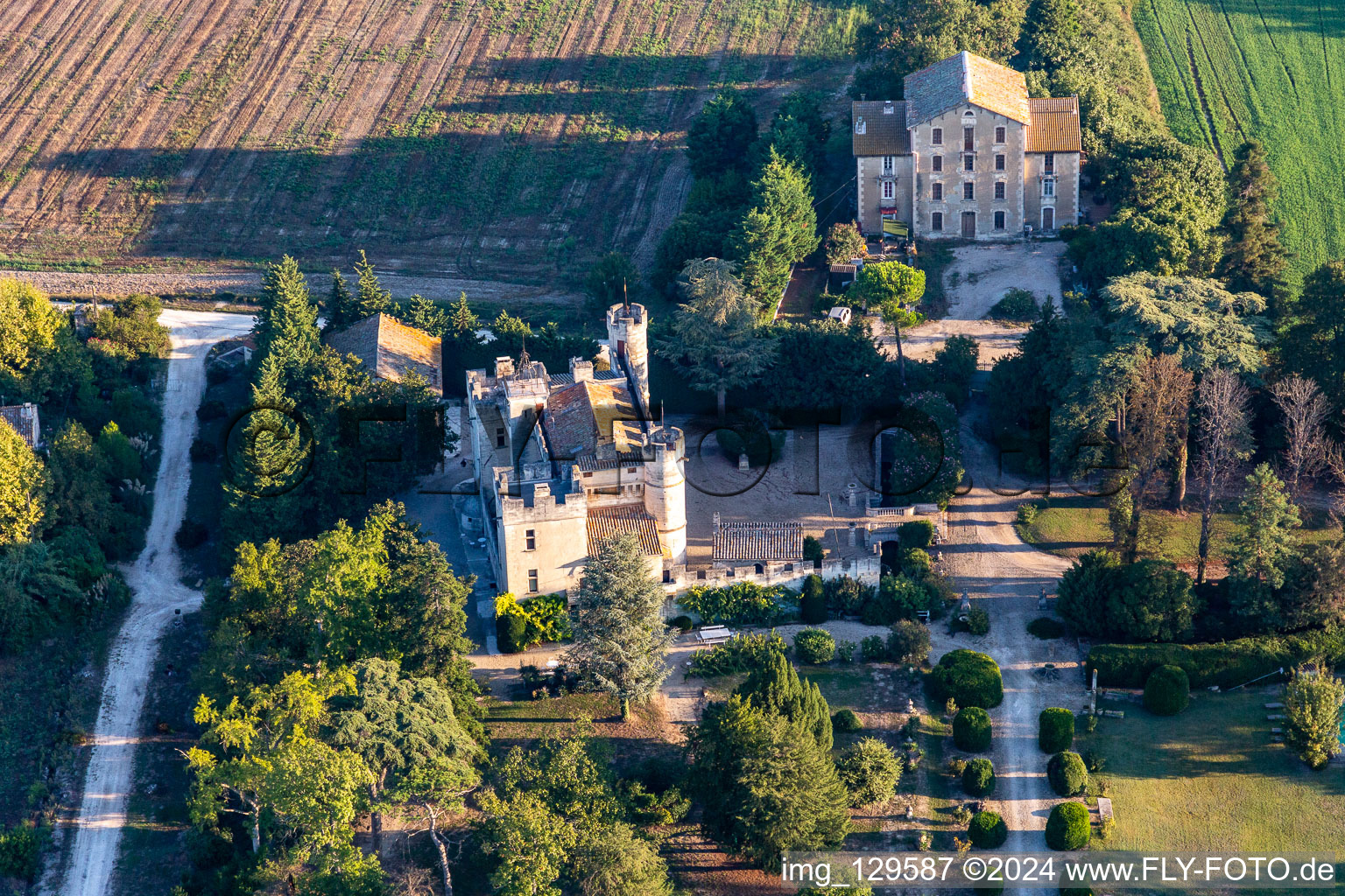 Aerial photograpy of Clamasix Domaine Breuil in Graveson in the state Bouches du Rhone, France