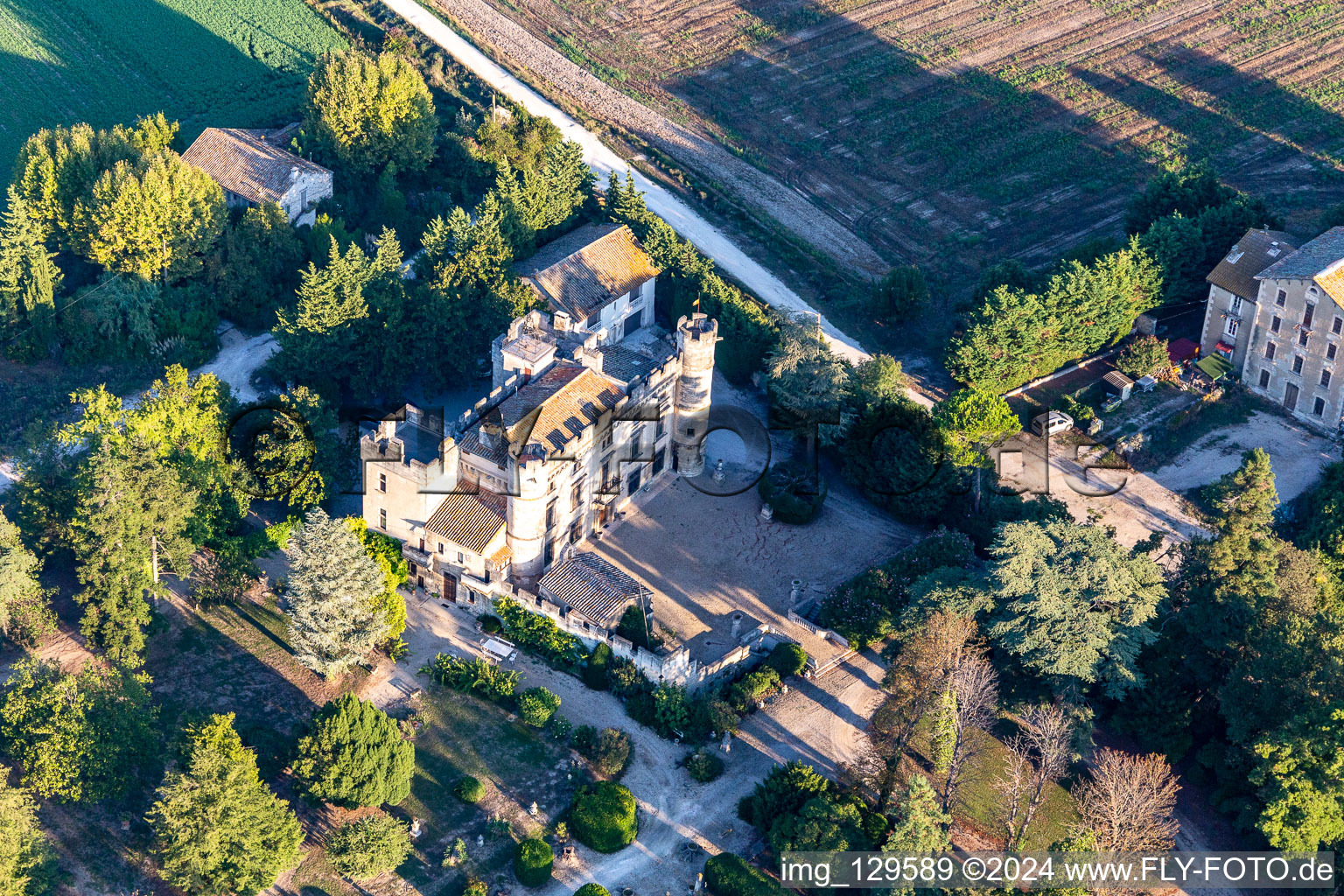 Clamasix Domaine Breuil in Graveson in the state Bouches du Rhone, France from above