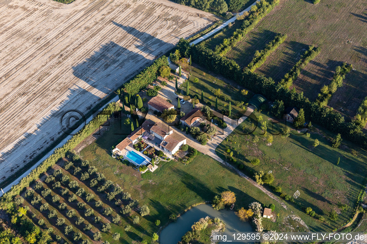 Aerial view of Maillane in the state Bouches du Rhone, France