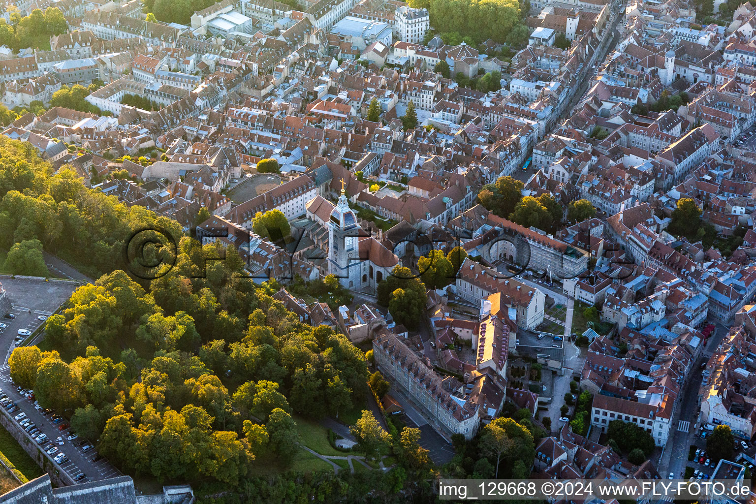 Church building of the cathedral of Saint-Jean in Besançon in Bourgogne-Franche-Comte, France