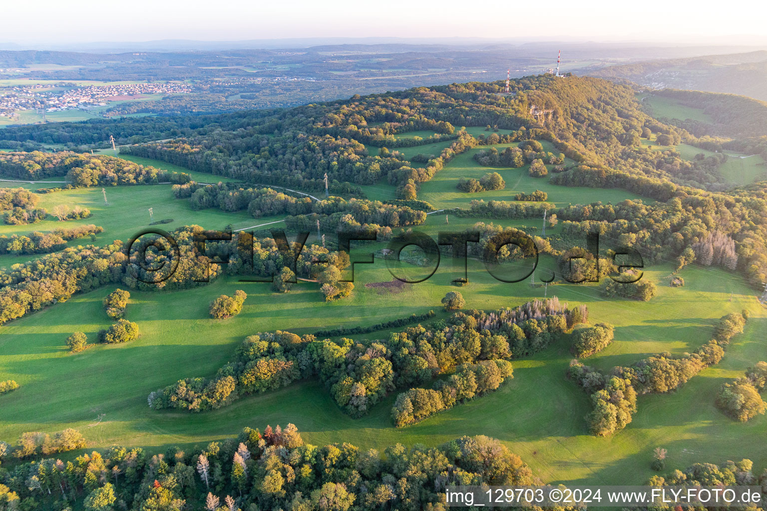 Aerial view of Montfaucon in the state Doubles, France