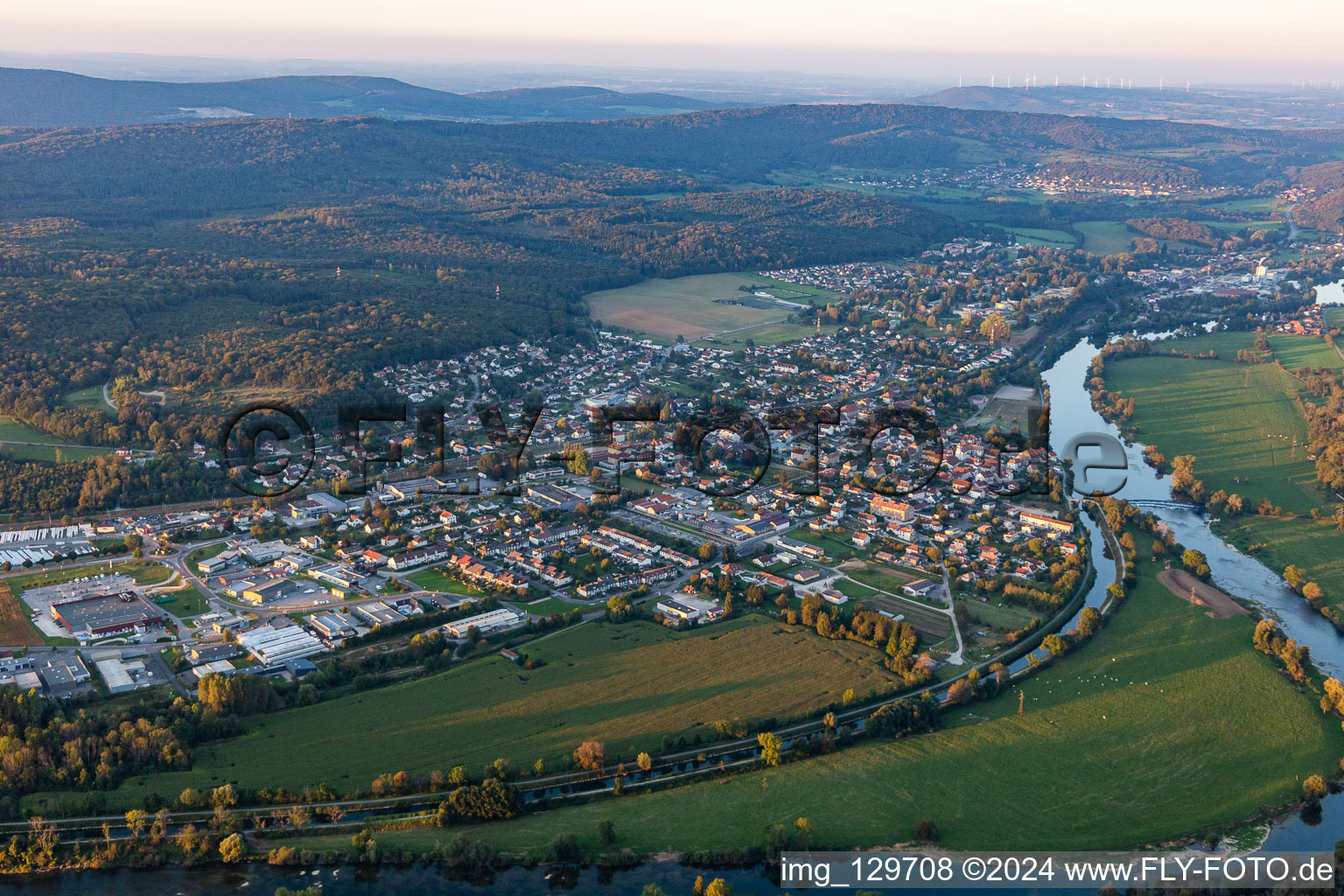 Aerial view of Roche-lez-Beaupré in the state Doubles, France